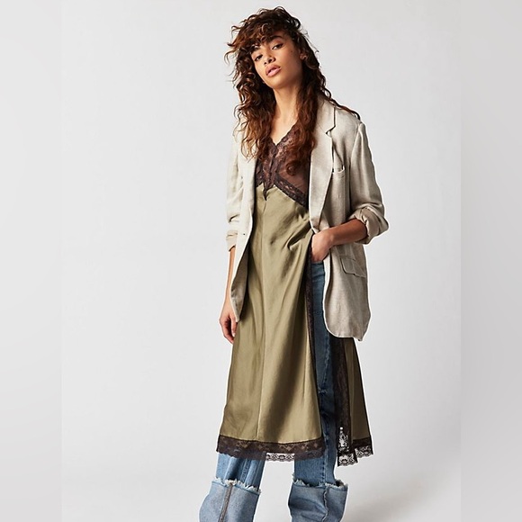 Free People Intimately Tri Mi Midi Slip in Willow - Picture 2 of 9